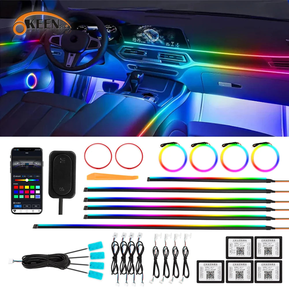 22 In 1 RGB Car Ambient Streamer Ambient Light Rainbow