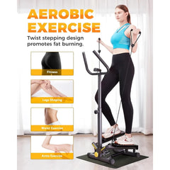 Stepper Machine with Resistance Bands, Mini Stepper